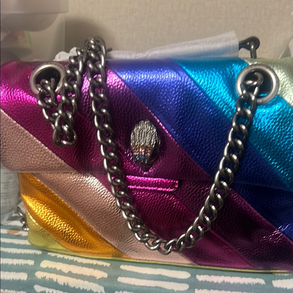 Multicolor Metallic Chain Shoulder Bag